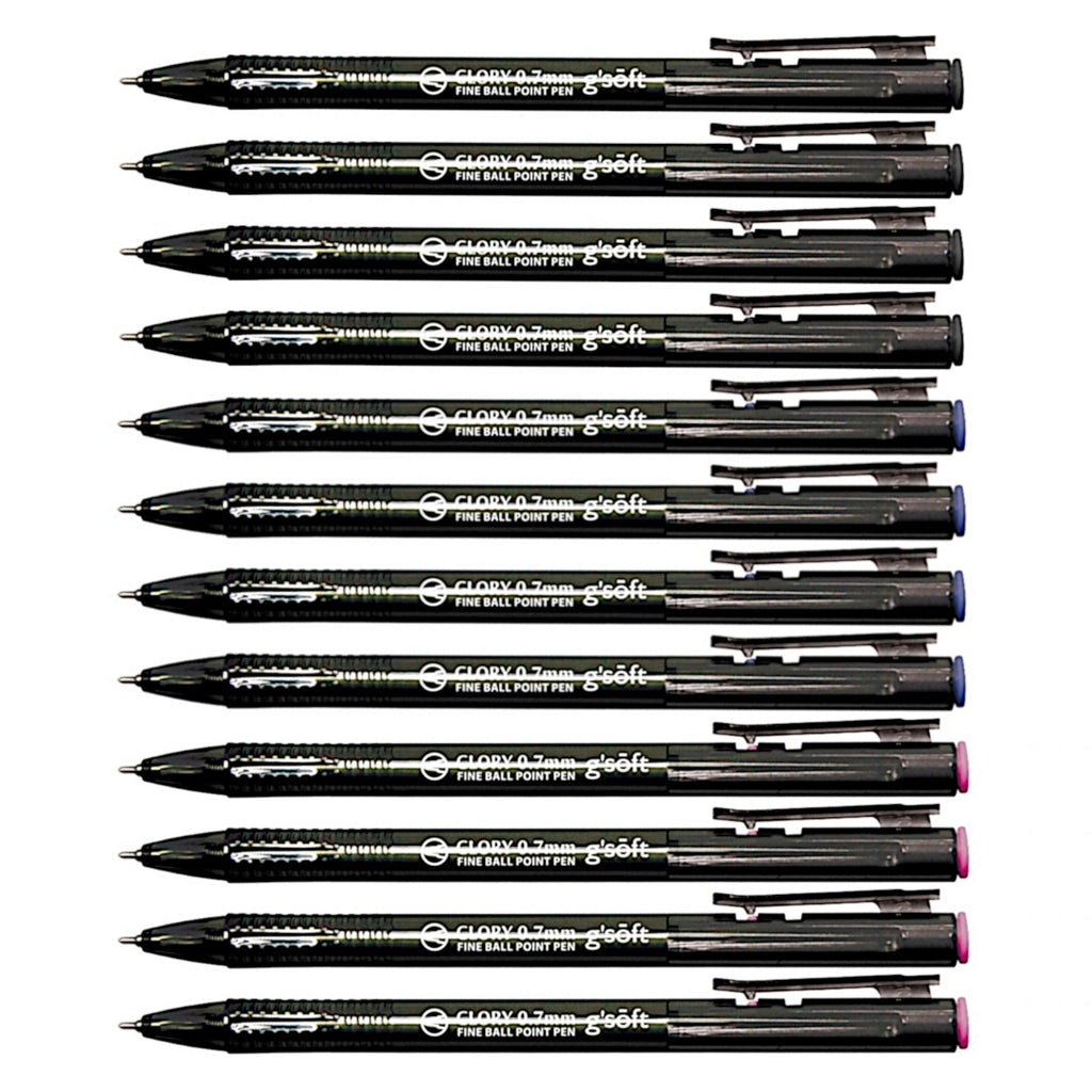 12pcs G'Soft Glory Retractable Ball Pen 0.7mm