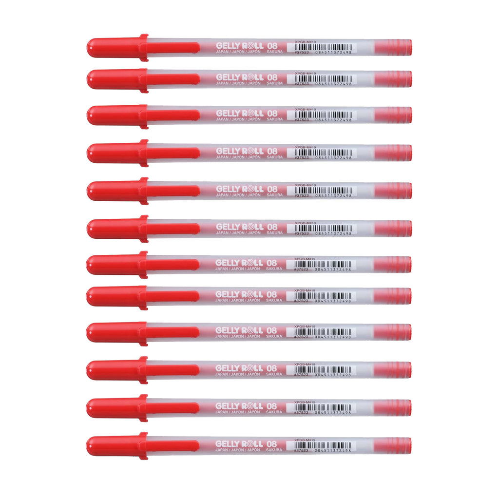 12pcs Sakura Gelly Roll 08 - Medium | Red