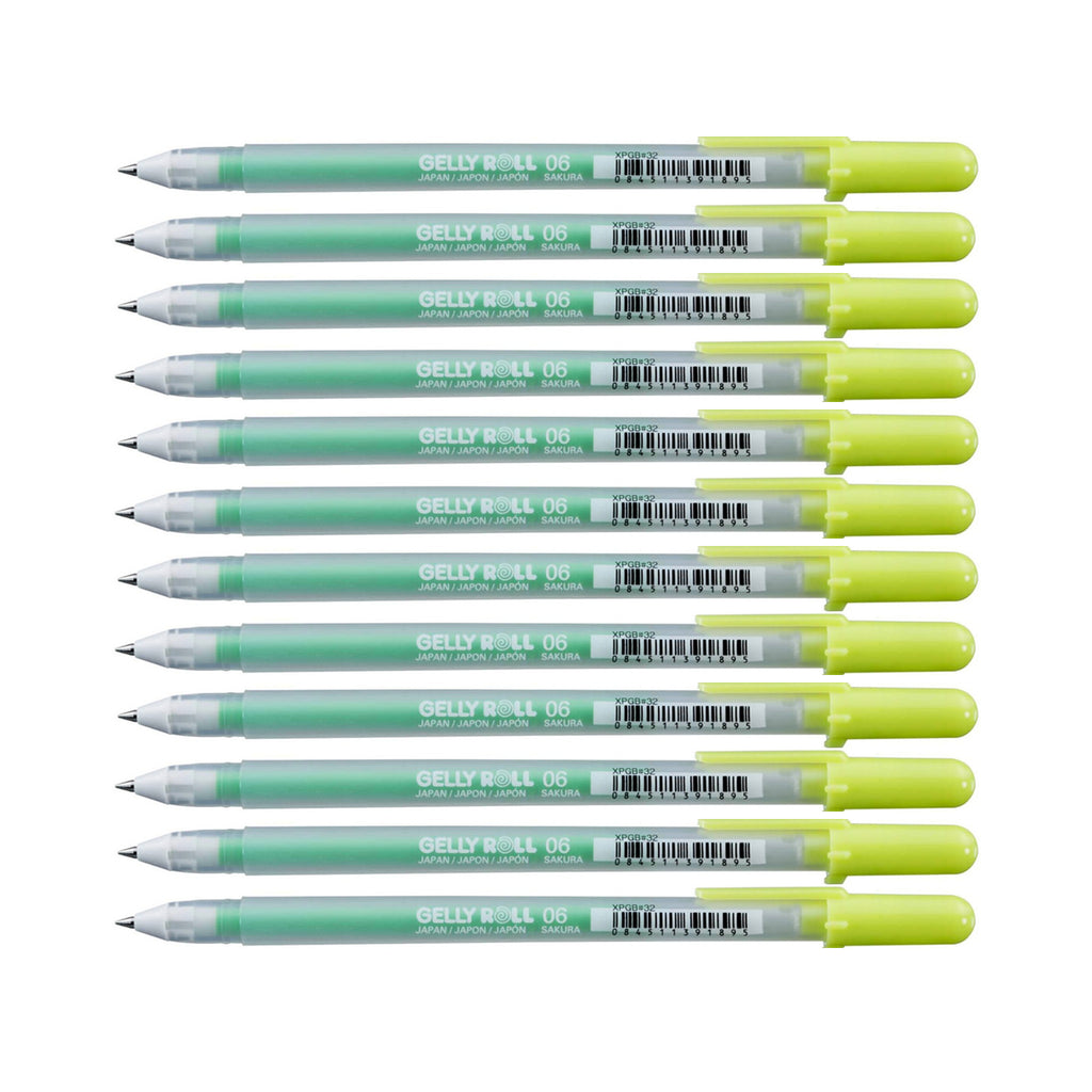 12Pcs Sakura Gelly Roll 06 Fine Pens - Regular Colours | Fresh Green
