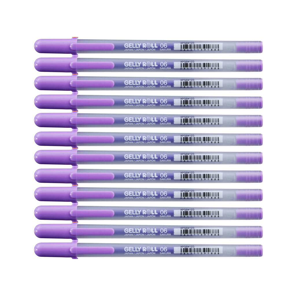 12Pcs Sakura Gelly Roll 06 Fine Pens - Regular Colours | Lavender