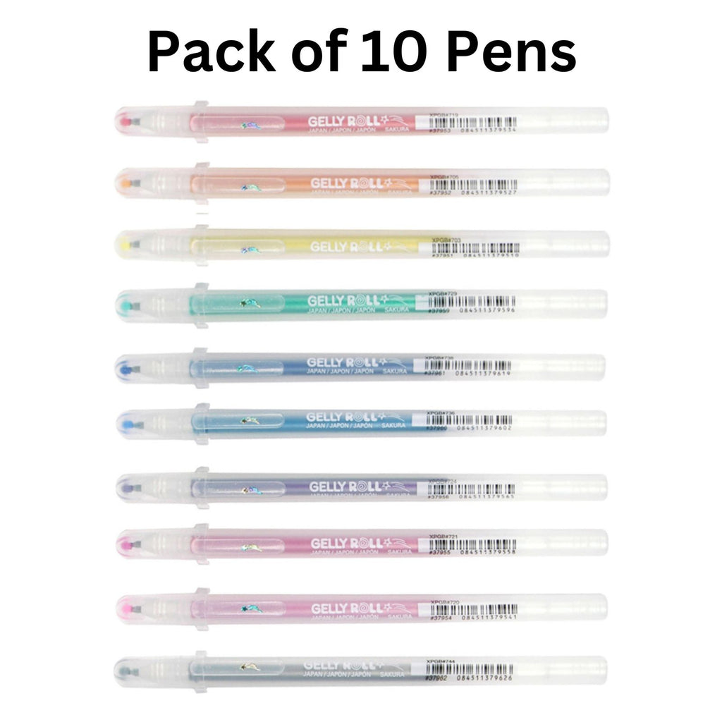 10pcs Sakura Gelly Roll 1.0mm Stardust Colour Pen