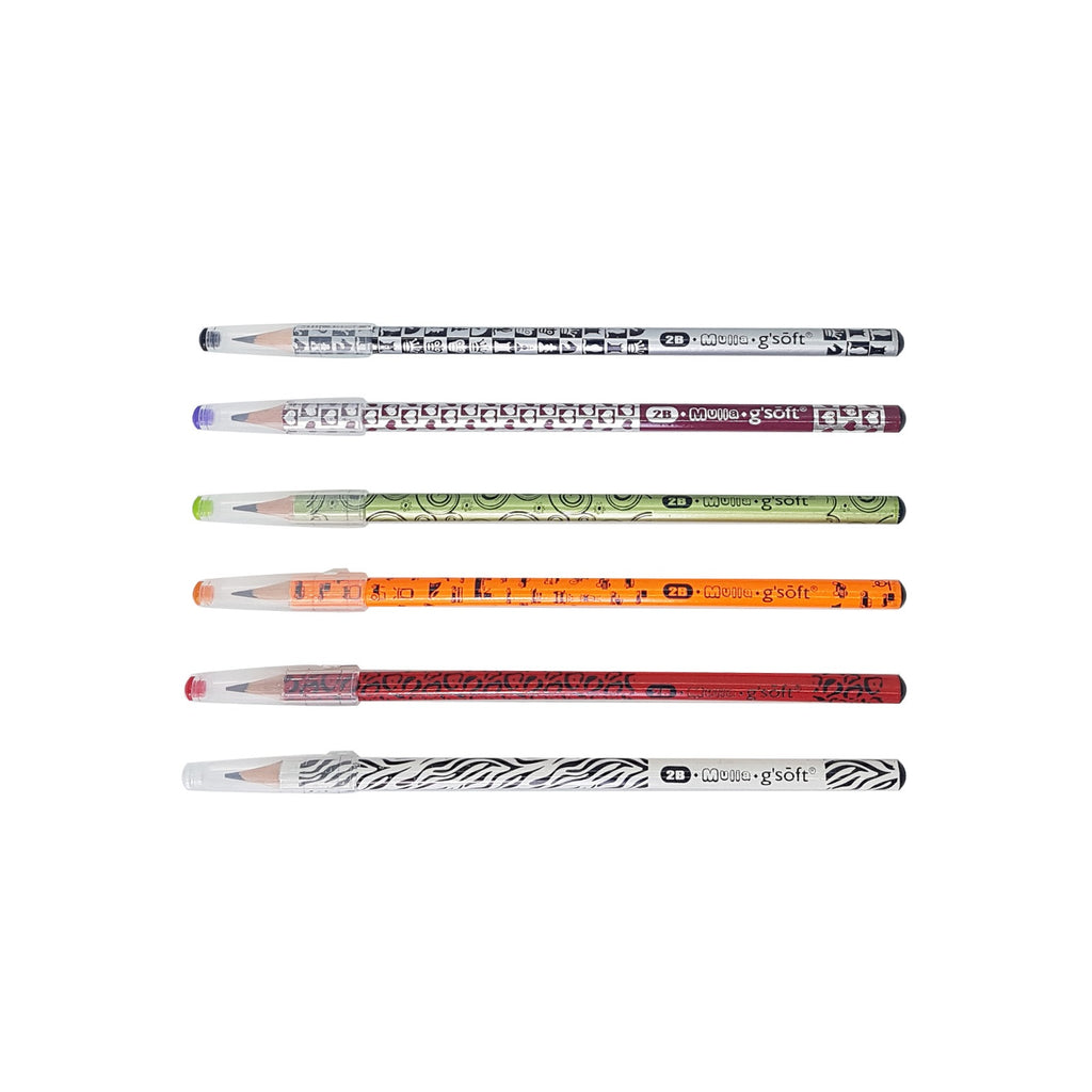 G'Soft Mulia 2B Pencil Pattern Design - 30 Pencils