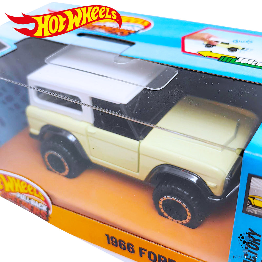 Hot Wheels Pull-Back Speeders | 1966 Ford Bronco - Pale Yellow (JCL99)