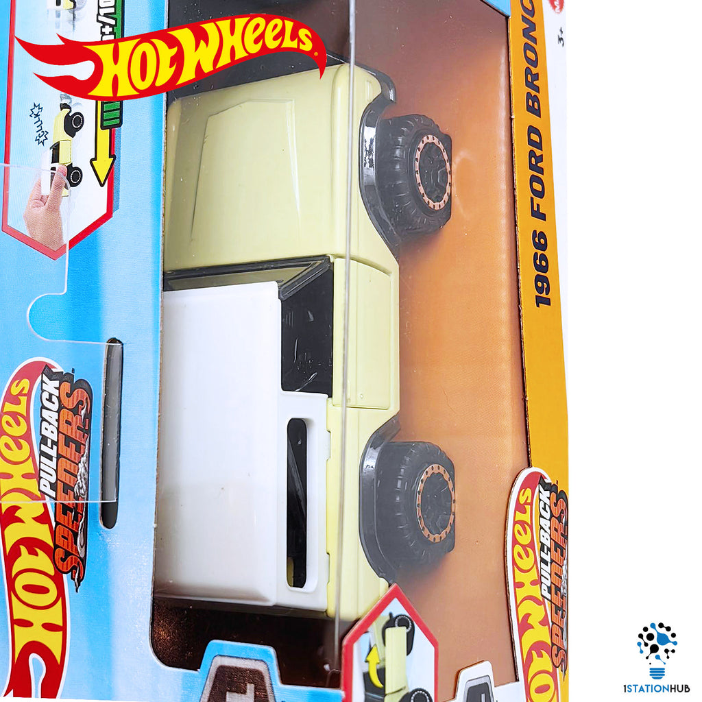 Hot Wheels Pull-Back Speeders | 1966 Ford Bronco - Pale Yellow (JCL99)