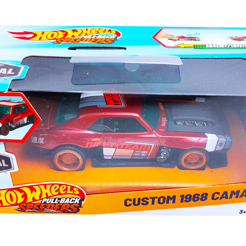 Hot Wheels Pull-Back Speeder | Custom 1968 Camaro - Red (JCM10)