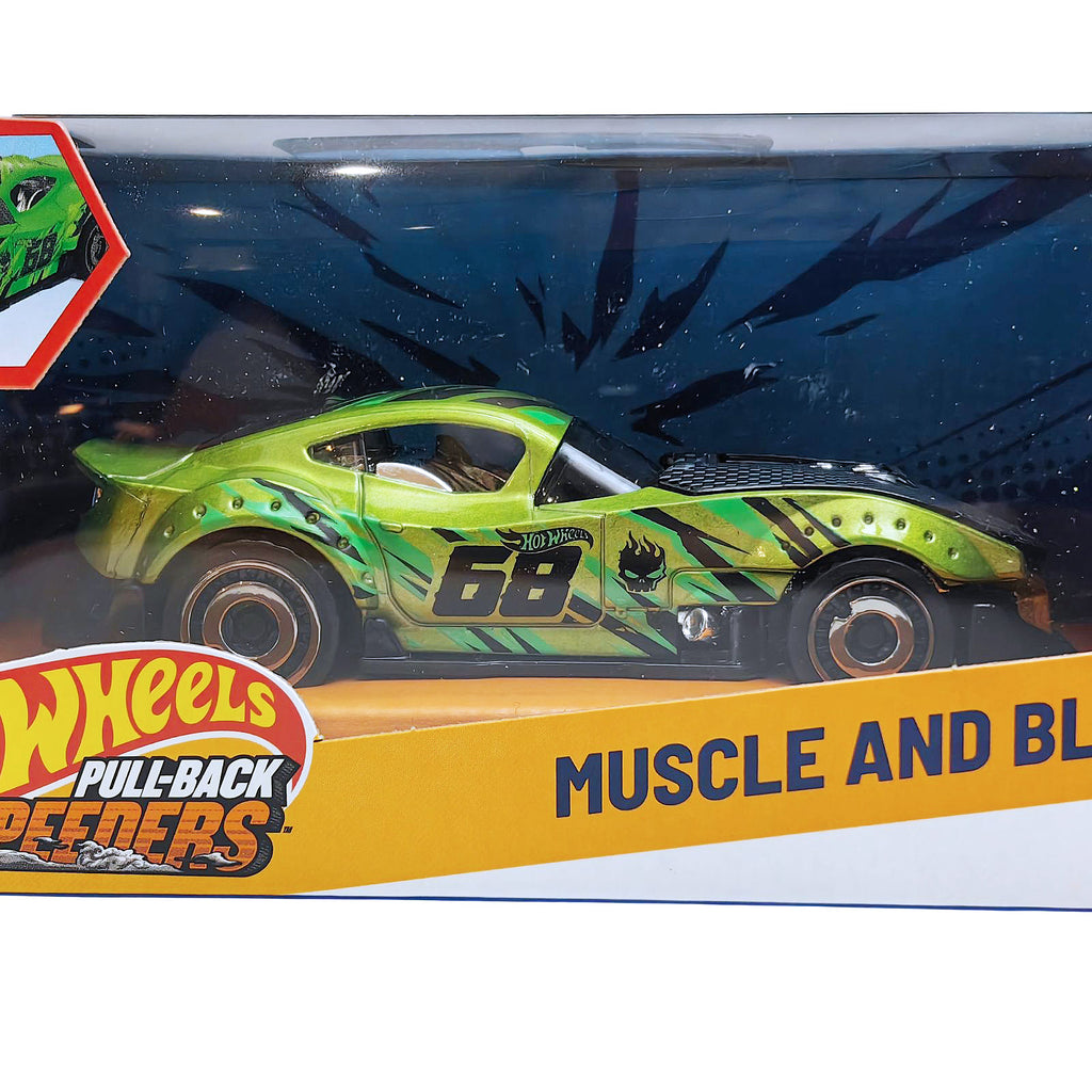 Hot Wheels Pull-Back Speeders | Muscle and Blown - Green (HWH52)