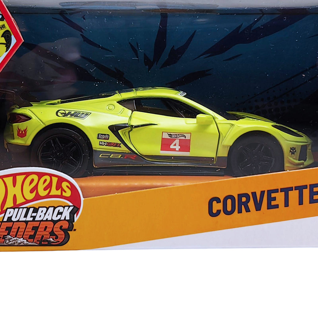Hot Wheels Pull-Back Speeders | Corvette C8.R - Lime (JCM12)