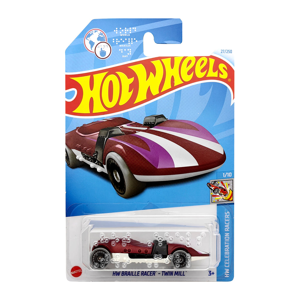 Hot Wheels CELEBRATION RACERS - HW Braille Racer Twin Mill