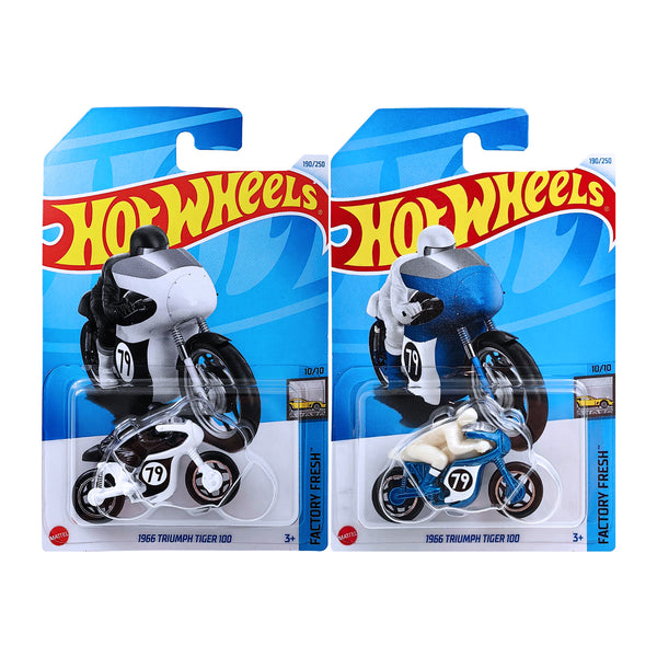 Hot Wheels FACTORY FRESH - 1966 Triumph Tiger 100 – 1 Station Hub