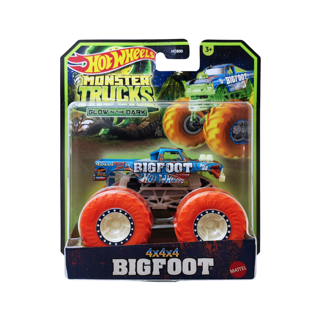 Hot Wheels Monster Trucks Glow in the Dark - 4x4x4 Bigfoot