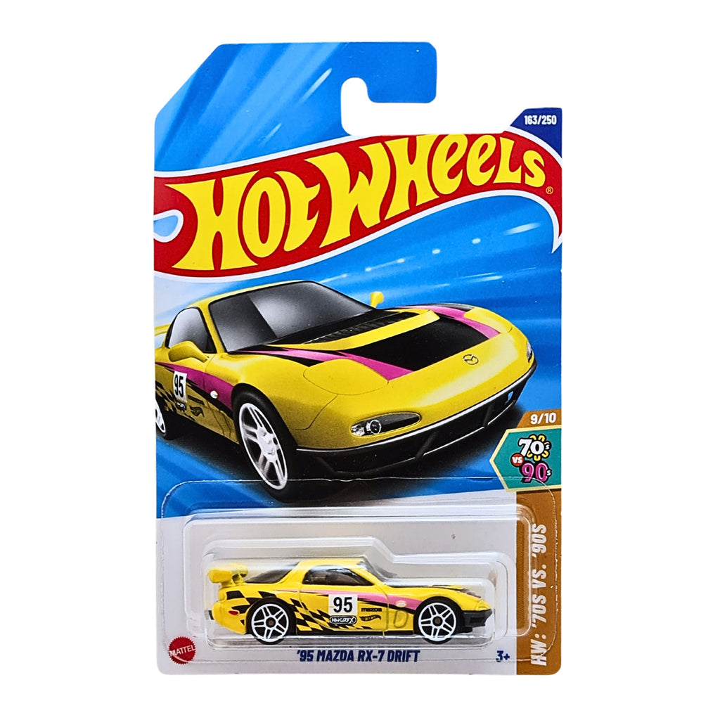 Hot Wheels HW '70S VS '90S | '95 Mazda RX-7 Drift - Yellow (163/250)