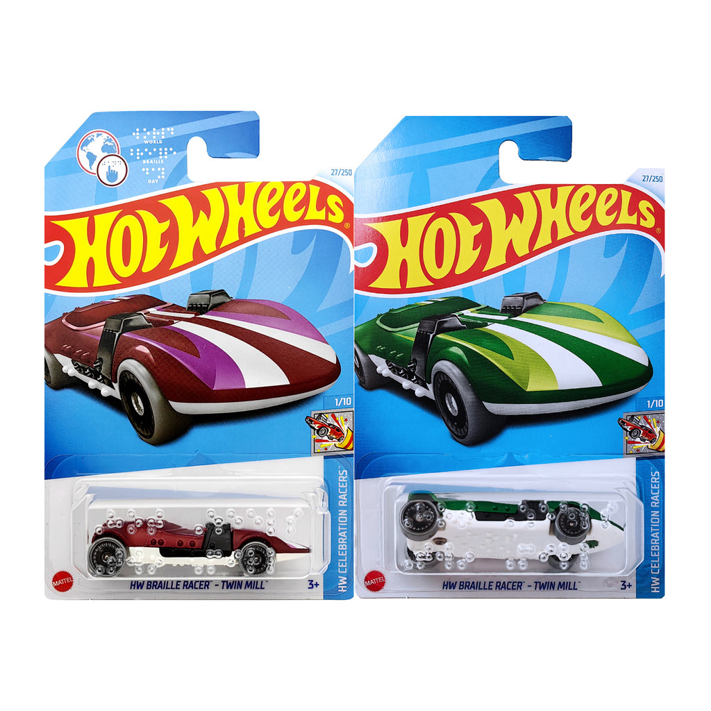 Hot Wheels CELEBRATION RACERS - HW Braille Racer Twin Mill