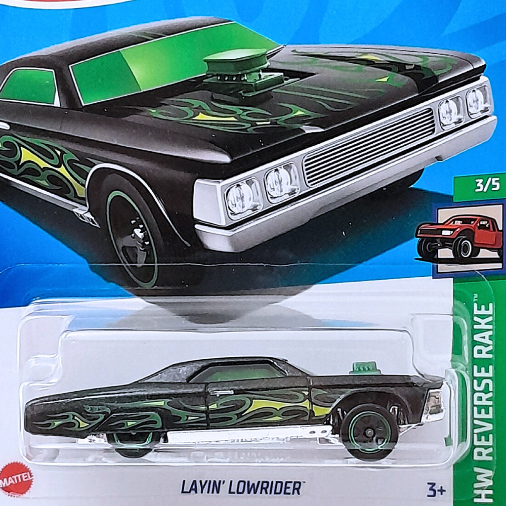 Hot Wheels HW REVERSE RAKE - Layin' Lowrider | Black.Green
