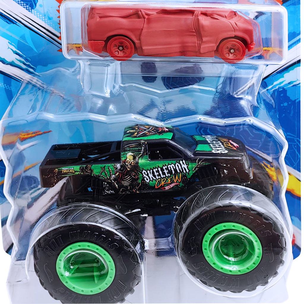 Hot Wheels Monster Trucks with Crushed Die-Cast Car 1:64 - Skeleton Crew