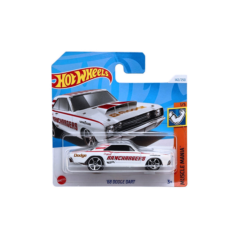 Hot Wheels MUSCLE MANIA | '68 Dodge Dart - White.Red (142/250) Short Card