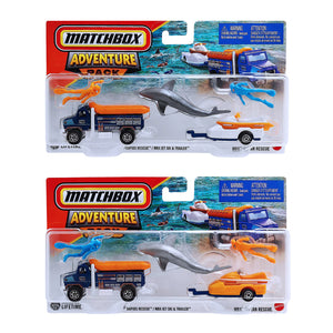Matchbox Hitch & Haul Adventure Pack Ocean Rescue | Rapids Rescue / MBX Jet Ski & Trailer