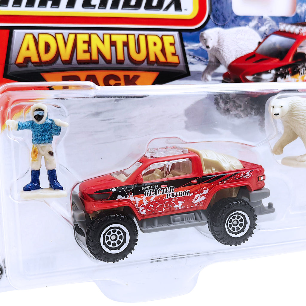 Matchbox Hitch & Haul Adventure Pack MBX Artic Explorer | Snow Trasher / Snowmobile & Trailer -Red (JCN15)