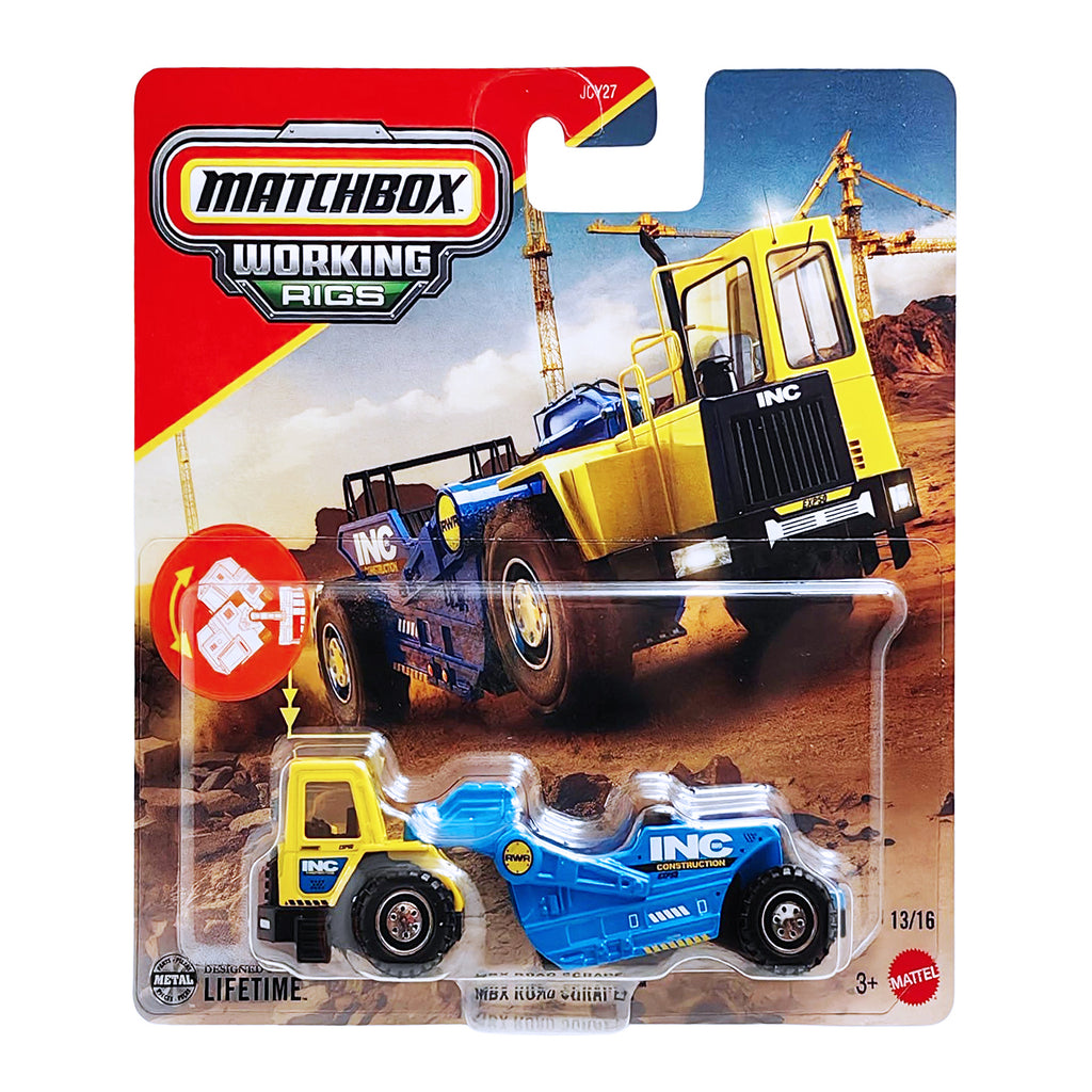 Matchbox Working Rigs | MBX Road Scraper - Blue (JBX77)