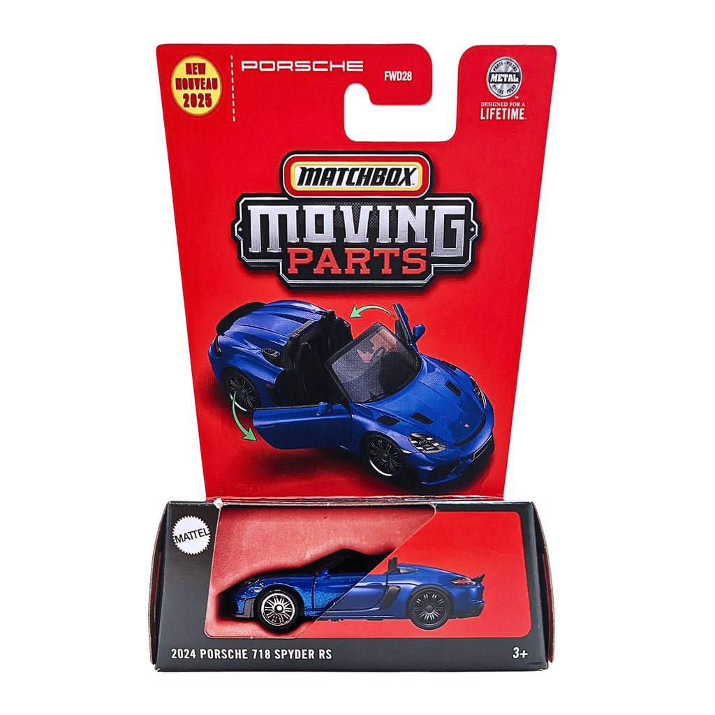 Matchbox MOVING PARTS | 2024 Porsche 718 Spyder RS - Blue (JBW72)