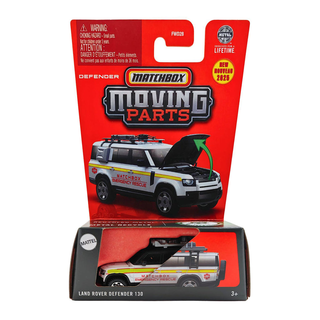 Matchbox Moving Parts | Land Rover Defender 130 - White (JBW63)