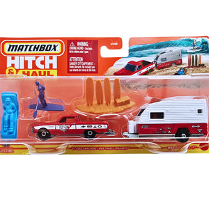 Matchbox Hitch & Haul | MBX Surfing II - '61 Ford Ranchero / MBX Travel Trailer II - Red (HVP33)