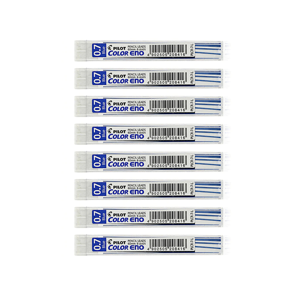 8pcs Pilot COLOR ENO 0.7mm Coloured Leads Refill - Blue