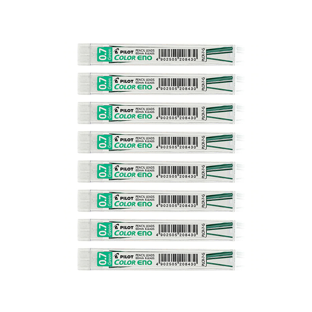 8pcs Pilot COLOR ENO 0.7mm Coloured Leads Refill - Green