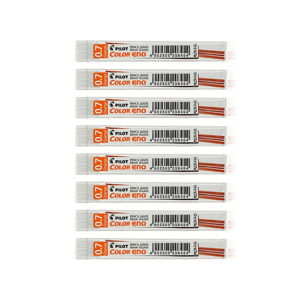 8pcs Pilot COLOR ENO 0.7mm Coloured Leads Refill - Orange