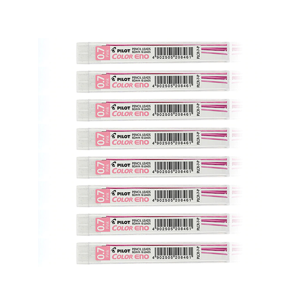 8pcs Pilot COLOR ENO 0.7mm Coloured Leads Refill - Pink