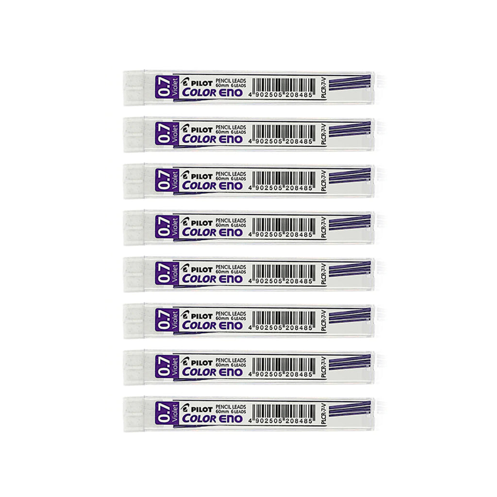 8pcs Pilot COLOR ENO 0.7mm Coloured Leads Refill - Violet