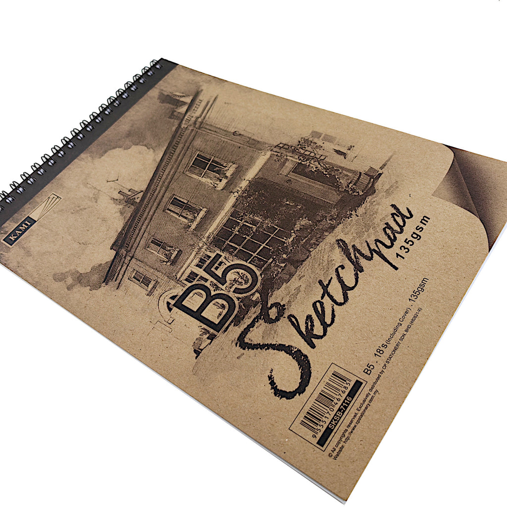 KAMI Softcover Sketch Pad 135GSM 18'S - B5