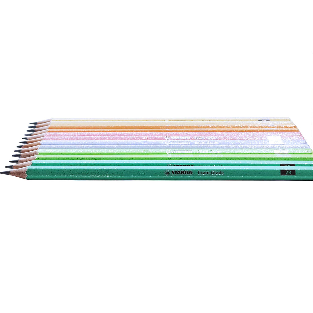 12PCS Stabilo Limited Edition Exam Grade 2B Pencils Shimmering Design