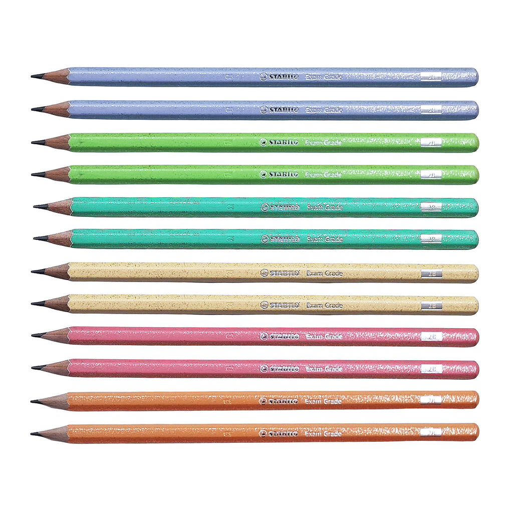 12PCS Stabilo Limited Edition Exam Grade 2B Pencils Shimmering Design