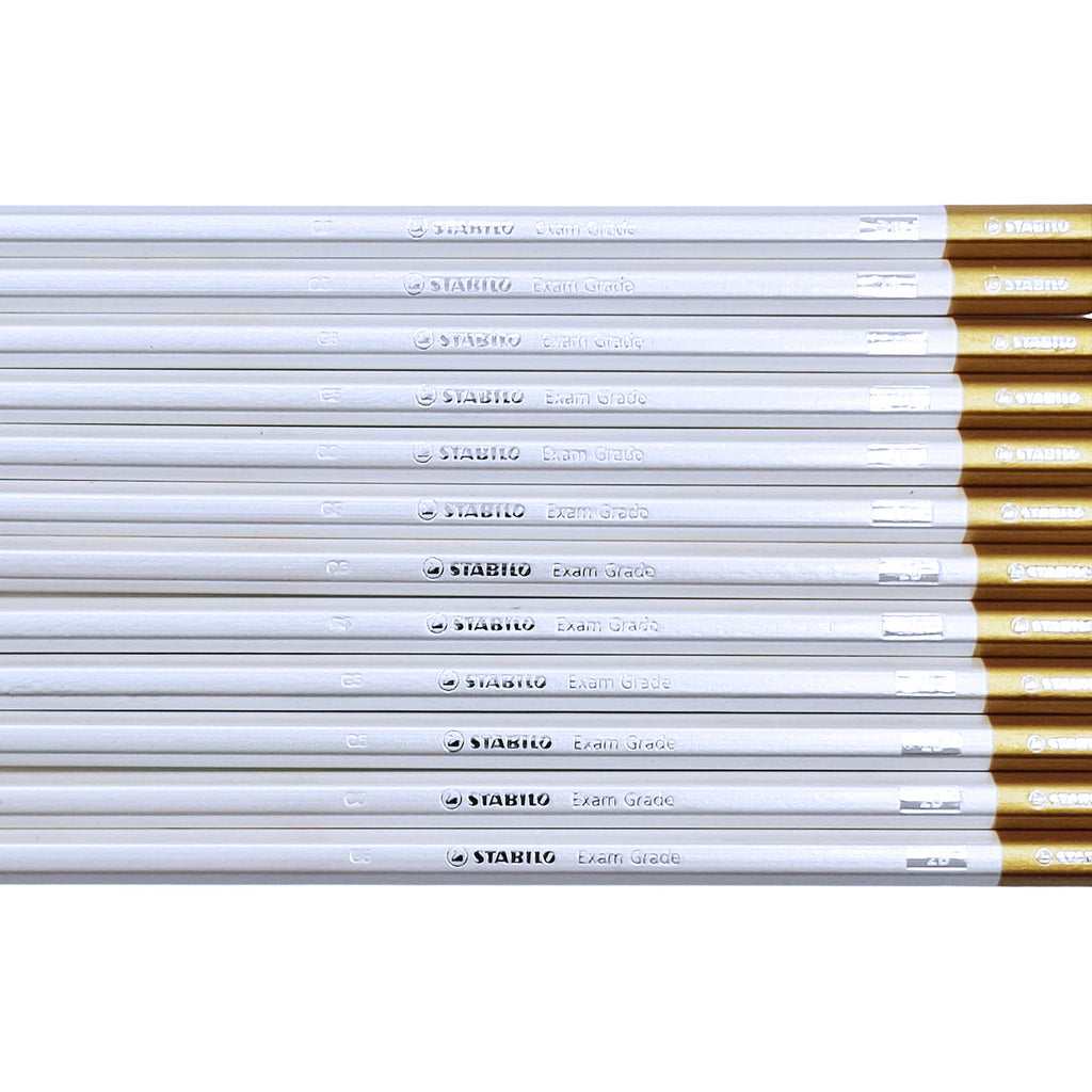 Stabilo Limited Edition Exam Grade 2B Unsharpened Pencils - White.Gold