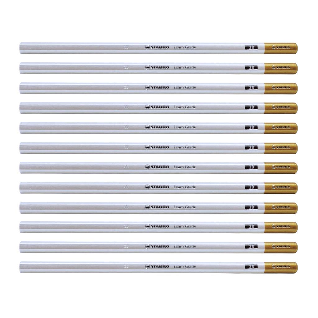 Stabilo Limited Edition Exam Grade 2B Unsharpened Pencils - White.Gold