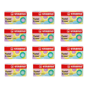 12pcs Stabilo Exam Grade 1191D Colourful Pastel Eraser