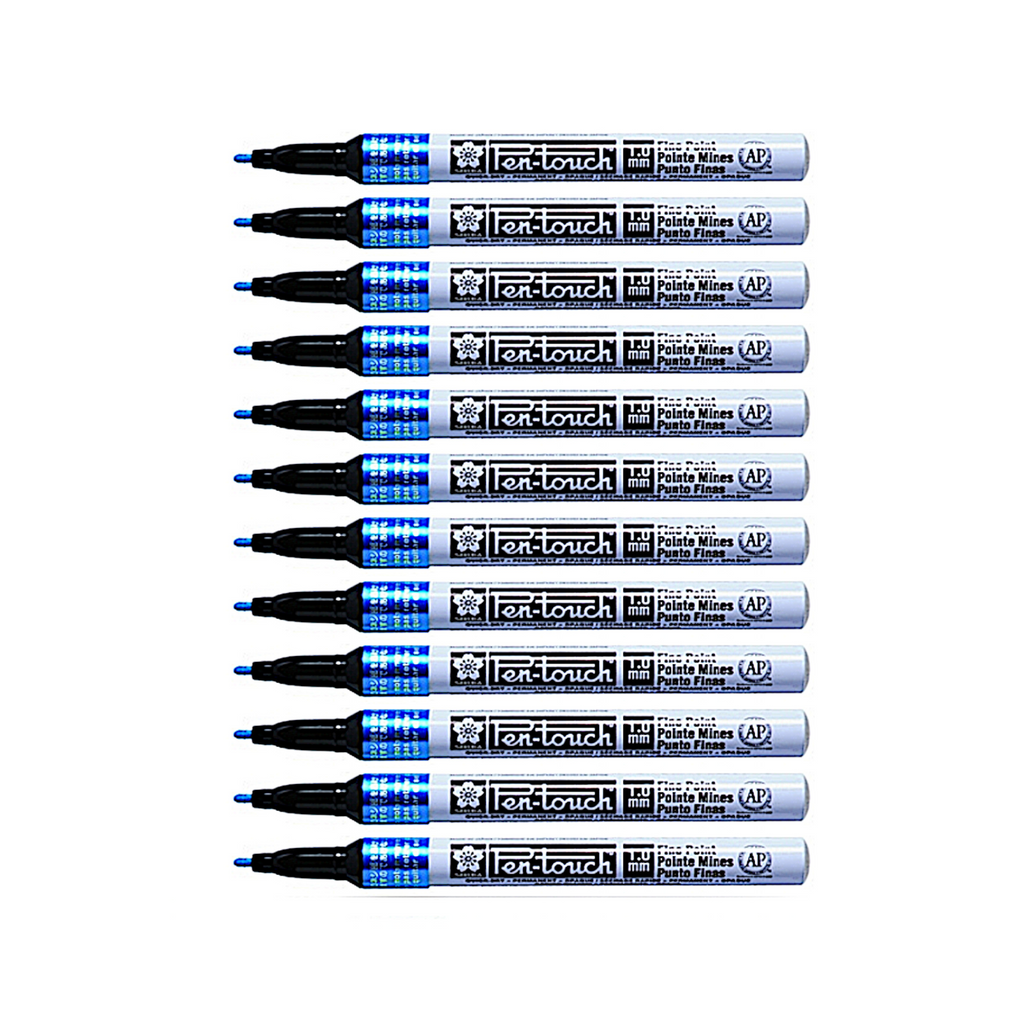 12pcs Sakura Pen-Touch Fine 1.0mm Permanent Marker - Blue