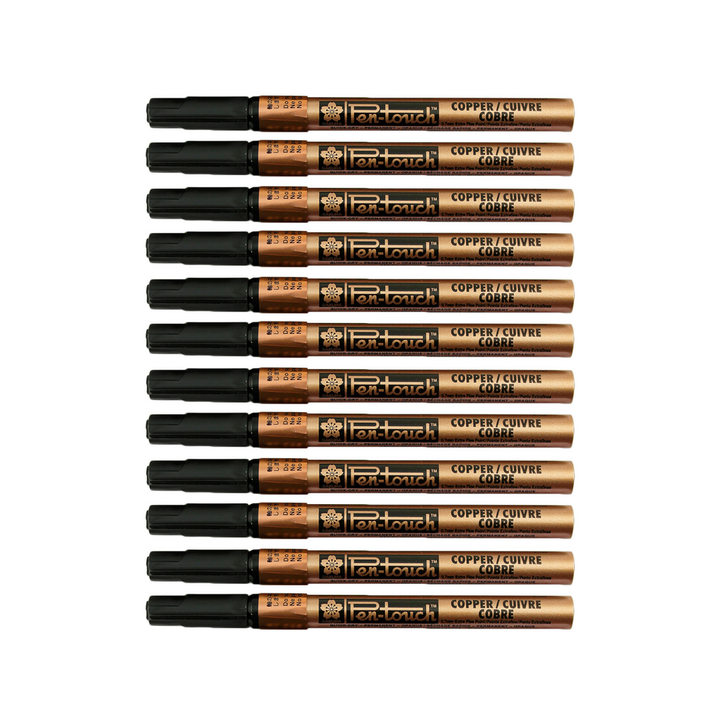 12pcs Sakura Pen-Touch Fine 1.0mm Permanent Marker - Copper