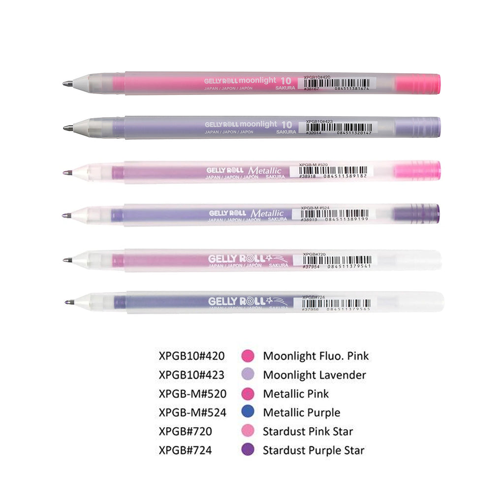 Sakura Gelly Roll 1.0mm Moonlight, Metallic, Stardust - 6 Pens/Pack