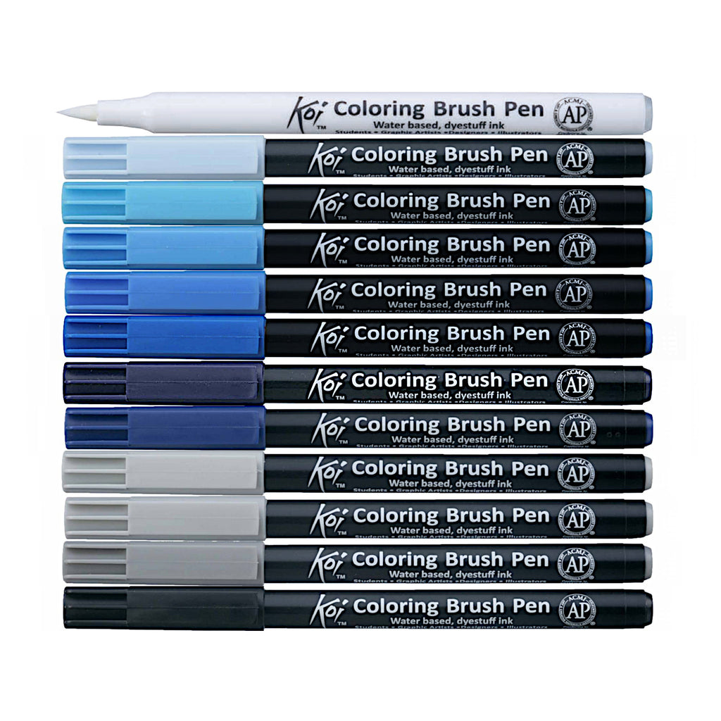 Sakura Koi Colouring Brush Pen - 12 Colour Set - Ocean Paradise