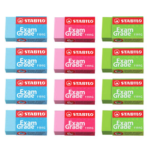 12pcs Stabilo Exam Grade 1191G Colourful Eraser