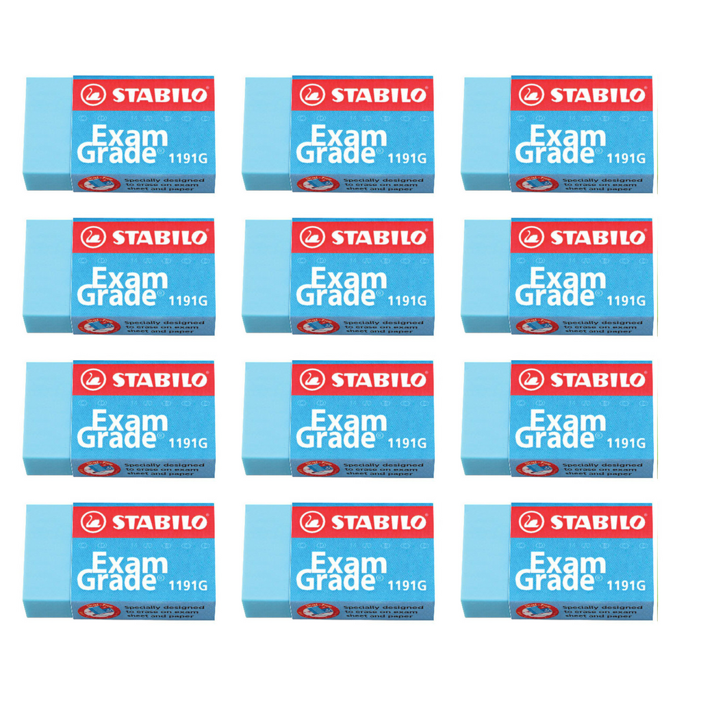 12pcs Stabilo Exam Grade 1191G Colourful Eraser - Blue