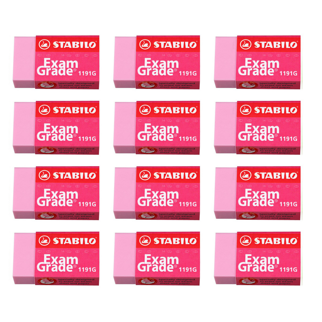 12pcs Stabilo Exam Grade 1191G Colourful Eraser - Pink
