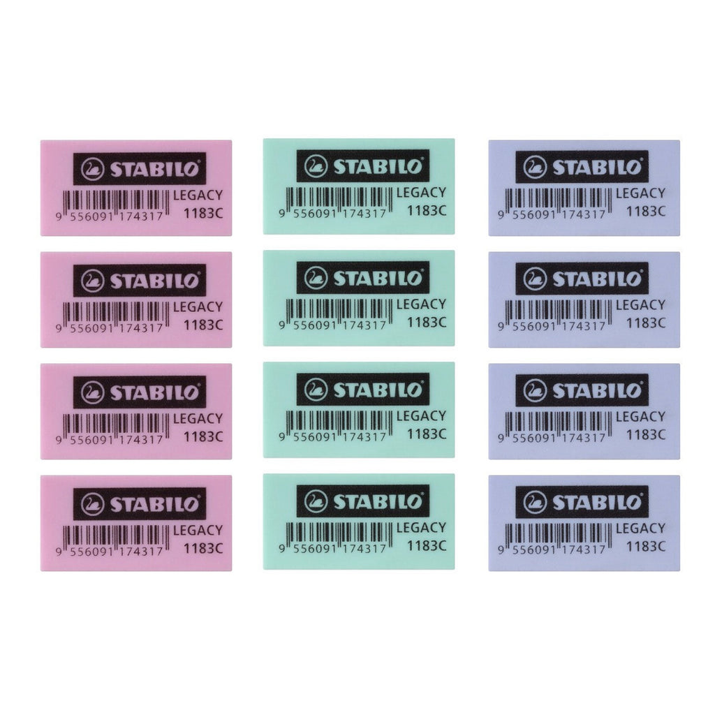 12pcs Stabilo Legacy Pastel Colour Eraser - Small
