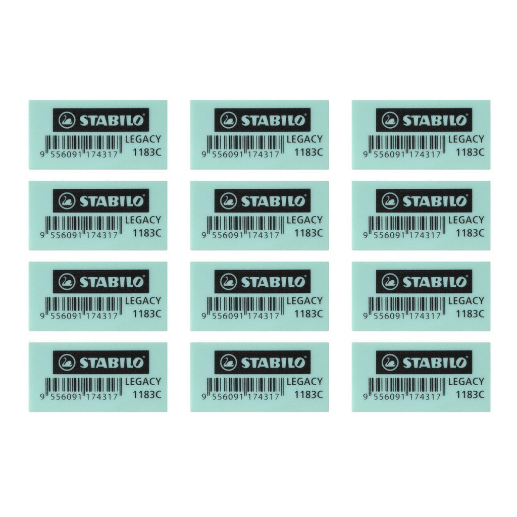 12pcs Stabilo Legacy Pastel Colour Eraser - Small - Green