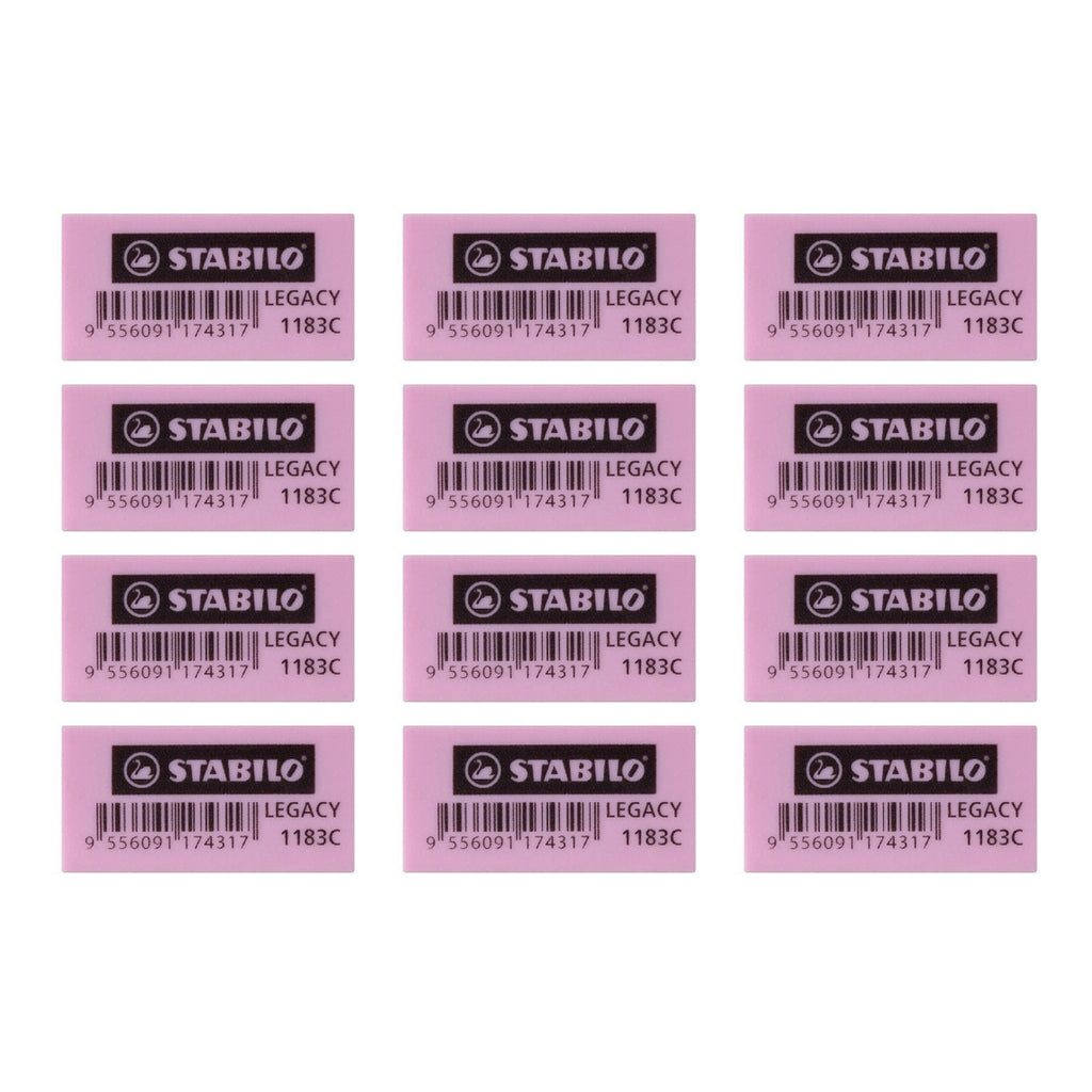 12pcs Stabilo Legacy Pastel Colour Eraser - Small - Pink