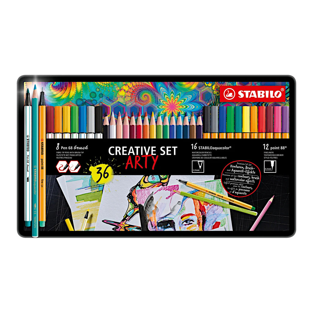 STABILO Creative Set ARTY Metal Box 36's