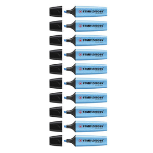 10pcs Stabilo Boss Original Fluorescent Colour Highlighter - Blue