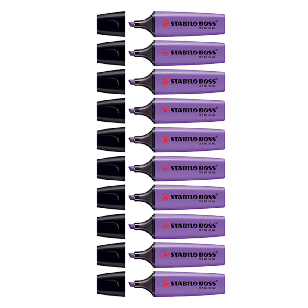 10pcs Stabilo Boss Original Fluorescent Colour Highlighter - Lavander