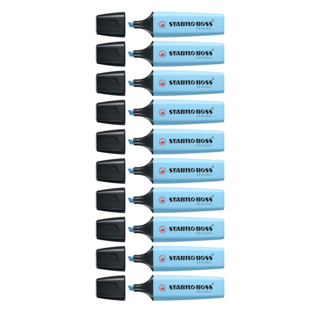 10pcs Stabilo Boss Original Highlighter - Pastel Colour - Breezy Blue